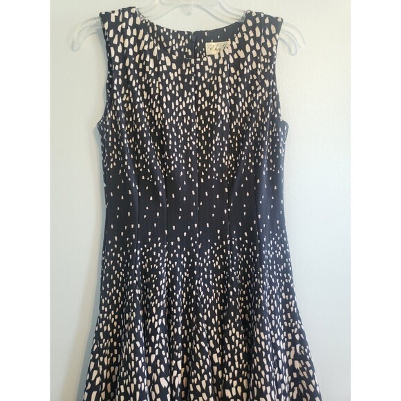 Eliza J. Black and White Sleeveless Polka Dot Swing Dress Size 4 Dancing Party - Picture 5 of 11